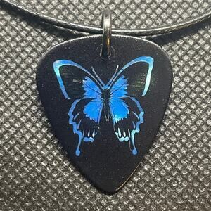 Handcrafted Butterfly Guitar Pick Necklace